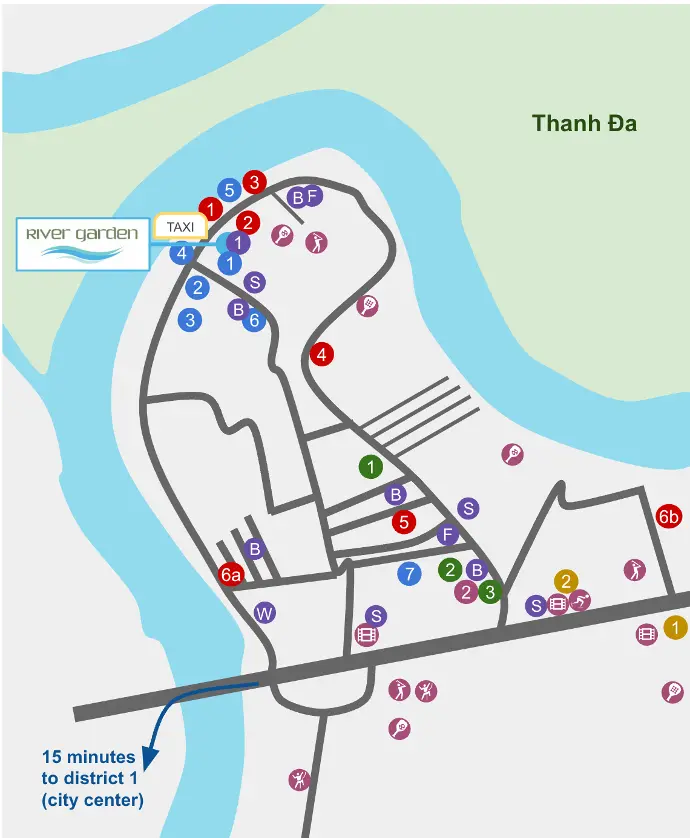 river garden - neighborhood map